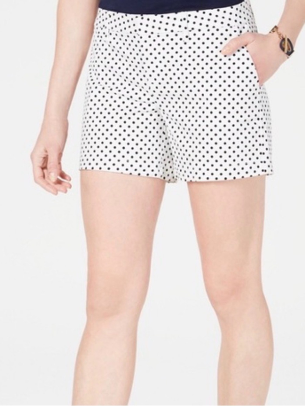 J. Crew White Polka Dot Bermuda Shorts